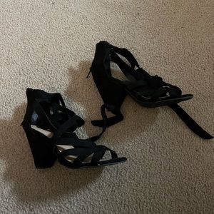 Black strapy heels